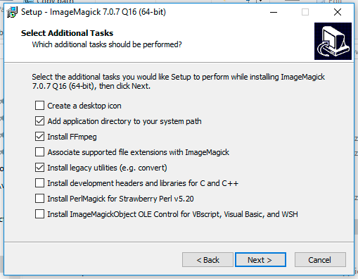 ImageMagick installation options for Windows